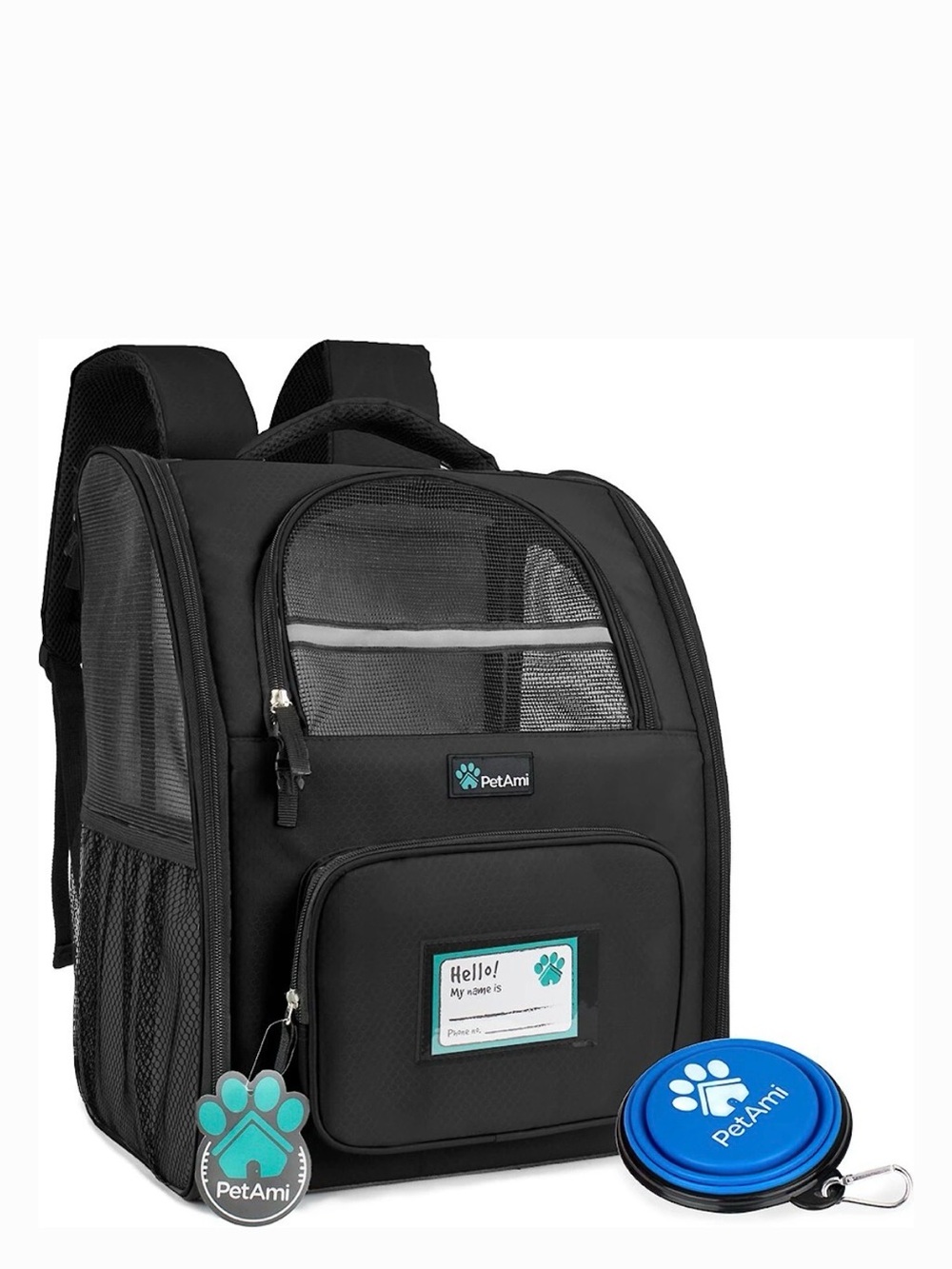 PetAmi Deluxe Backpack Dog & Cat Carrier, Black